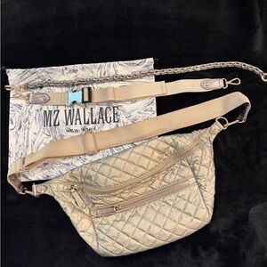 MZ Wallace Quilted Tan Crosby Crossbody Bag